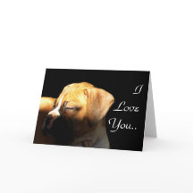 I Love You Sleeping Boxer Puppy Wenskaart