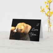 I Love You Sleeping Boxer Puppy Wenskaart Kaart (Gele Bloem)