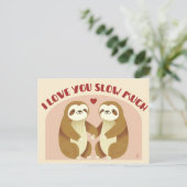I love you slow much - Ik hou van je luie koppel Briefkaart (Staand voorkant)