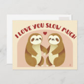 I love you slow much - Ik hou van je luie koppel Briefkaart (Voorkant / Achterkant)