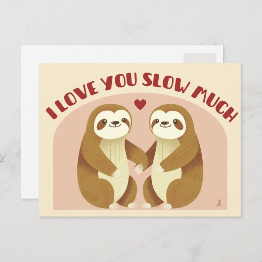 I love you slow much - Ik hou van je luie koppel Briefkaart (Voorkant / Achterkant)