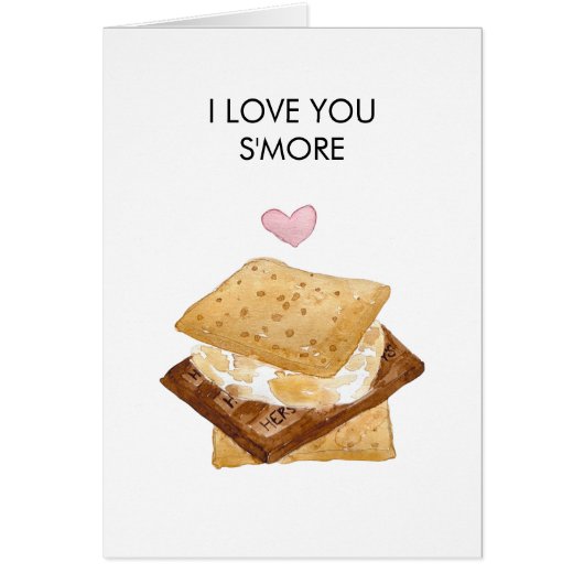 I Love You S'more Waterverf Print Wenskaart (Voorkant)