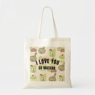 "I Love You So Matcha" Esthetische Canvas Tassen T
