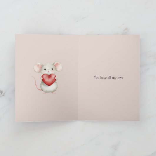 I Love You So Much Mouse Kaart (Binnen)