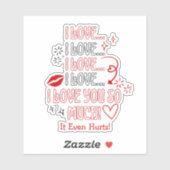 I Love You So Much Note Romantic Valentines Sticker (Vel)