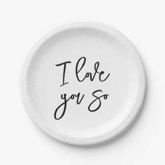 I love you so paper plates papieren bordje