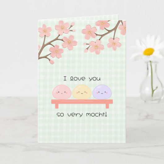 I Love You So Very Mochi Valetine's Day Card Kaart (Kleine Plant)