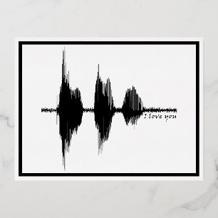 I Love You Soundwave Folie Briefkaart - Waveform k