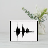 I Love You Soundwave Folie Briefkaart - Waveform k (Staand Voorkant)
