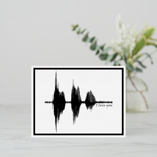 I Love You Soundwave Folie Briefkaart - Waveform k (Staand Voorkant)