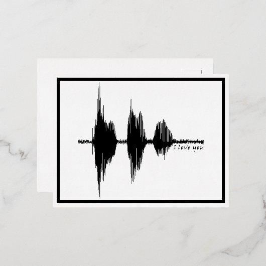 I Love You Soundwave Folie Briefkaart - Waveform k (Voorkant / Achterkant)