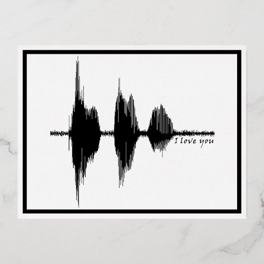 I Love You Soundwave Folie Briefkaart - Waveform k (Voorkant)