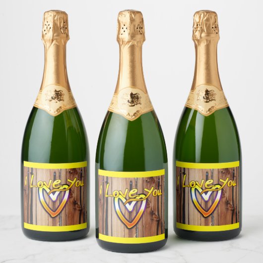 I Love You Sparkling Wijnetiket (Flessen)