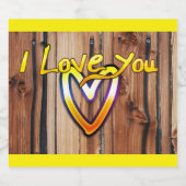 I Love You Sparkling Wijnetiket (Enkel label)