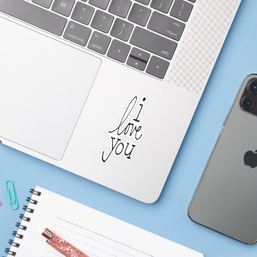 I Love You Sticker (Laptop met iPhone)