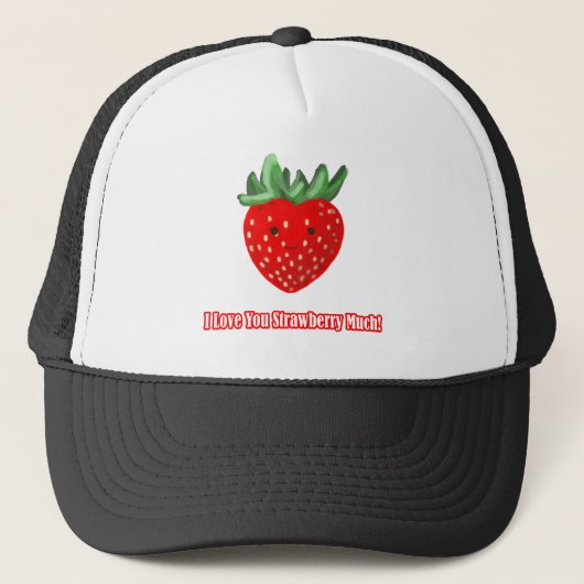 I Love You Strawberry Much Trucker Pet (Voorkant)