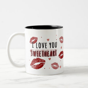 I Love You Sweetheart mok voor iemand die je liefd