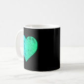 I Love You Teal Heart Distressed Valentines Day Koffiemok (Voorkant links)