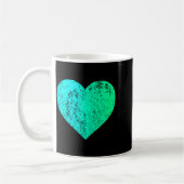 I Love You Teal Heart Distressed Valentines Day Koffiemok (Links)