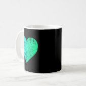 I Love You Teal Heart Distressed Valentine's Day  Koffiemok (Voorkant links)