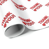 I  love you thanks red white 3d glossy cadeaupapier (Rol Hoek)