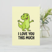 I Love You This Much Cute Dinosaur  Feestdagenkaart (Staand voorkant)