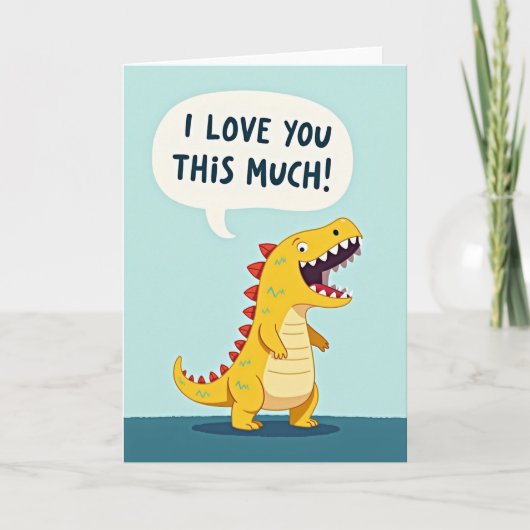 I Love You This Much Dinosaur Card Kaart (Voorkant)
