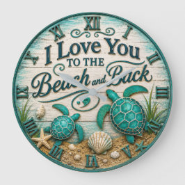 I Love You to the Beach and Back Sea Turtle Beach  Grote Klok