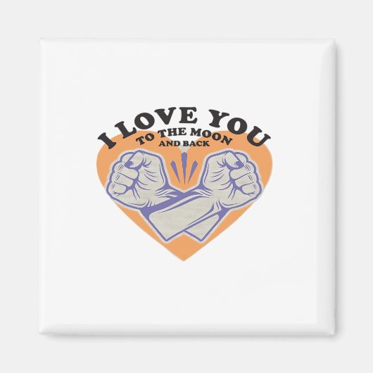 I Love You To The Moon And Back Black Background M Magneet (Voorkant)