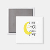 I Love You To The Moon And Back Classic Romantic Q Magneet (Voorkant / Achterkant)