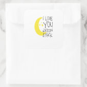 I Love You To The Moon And Back Classic Romantic Q Vierkante Sticker (Tas)