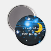 I Love You to the Moon and Back, colorful design Magneet (Voorkant / Achterkant)