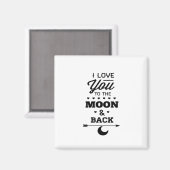 I Love You To The Moon And Back Gray Moon Minimal  Magneet (Voorkant / Achterkant)