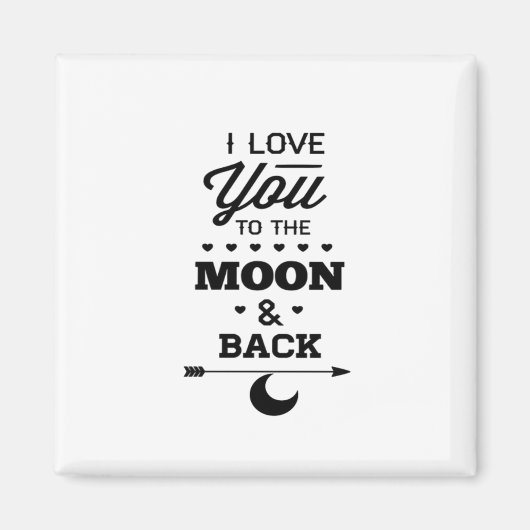 I Love You To The Moon And Back Gray Moon Minimal  Magneet (Voorkant)