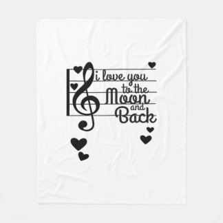 I Love You To The Moon And Back Herhalende Liefdes Fleece Deken