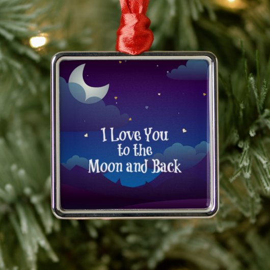 I Love You to the Moon and Back, Metalen Ornament (Boom)
