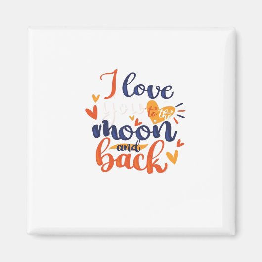 I Love You To The Moon And Back Modern Romantic De Magneet (Voorkant)