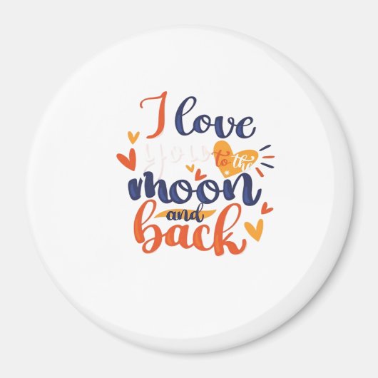 I Love You To The Moon And Back Modern Romantic De Magneet (Voorkant)