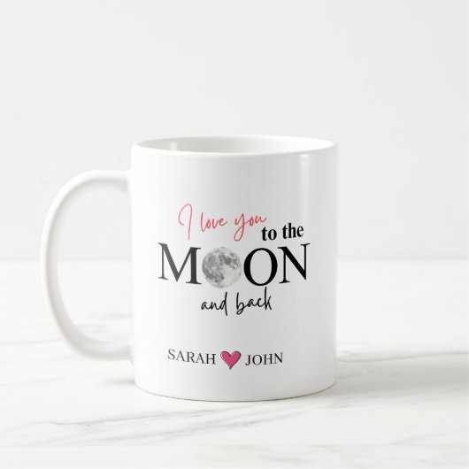 I Love You to the Moon and Back Personalized Koffiemok (Links)