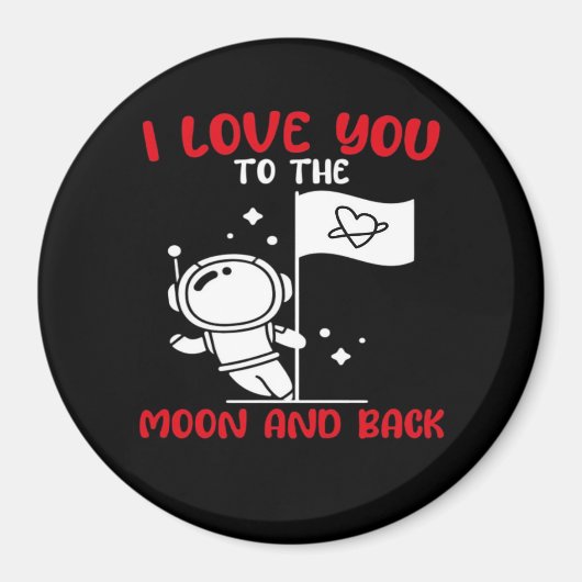 I Love You To The Moon And Back Playful Valentine  Magneet (Voorkant)