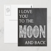 I love you to the moon and back postcard briefkaart (Voorkant / Achterkant)