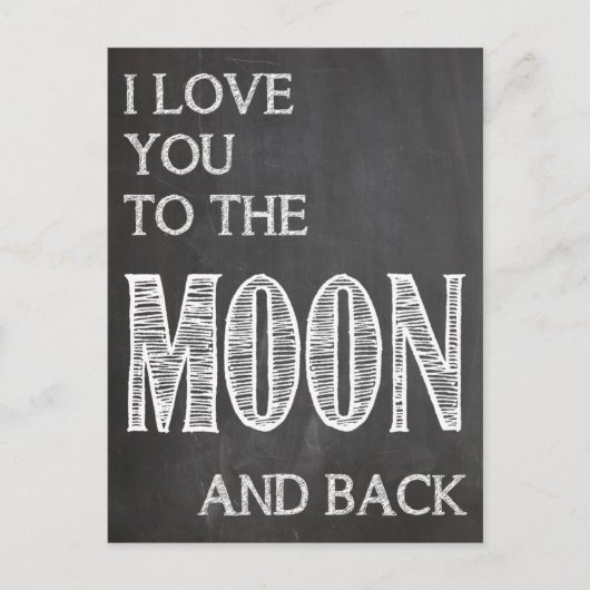 I love you to the moon and back postcard briefkaart (Voorkant)