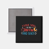 I Love You To The Moon And Back Romantic Lettering Magneet (Voorkant / Achterkant)