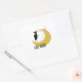 I Love You To The Moon And Back Romantic Quote Des Vierkante Sticker (Envelop)
