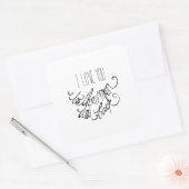 I Love You To The Moon And Back Sincere Romantic D Vierkante Sticker (Envelop)