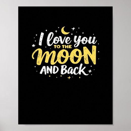 I Love You To The Moon And Back Valentine Theme De Poster (Voorkant)
