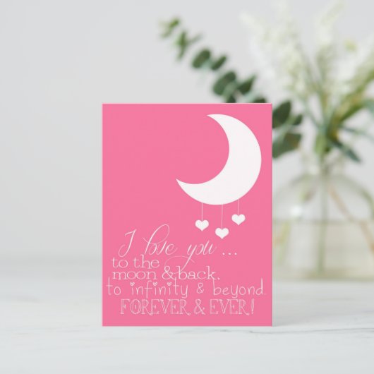 I Love You to the Moon & Back Briefkaart is een Am (Staand voorkant)
