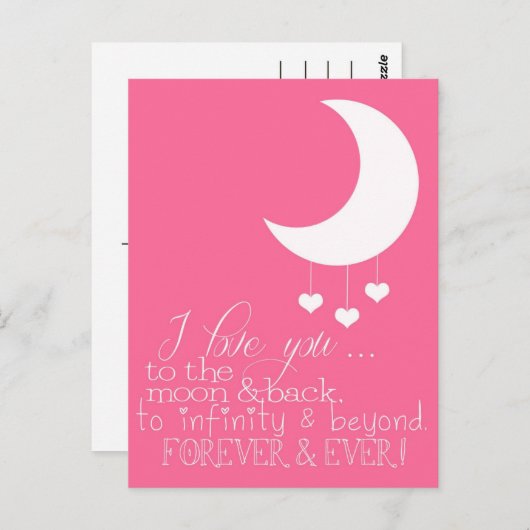 I Love You to the Moon & Back Briefkaart is een Am (Voorkant / Achterkant)