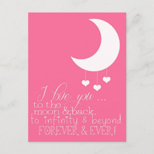 I Love You to the Moon & Back Briefkaart is een Am (Voorkant)