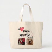 I Love You to the Moon Canvas tas